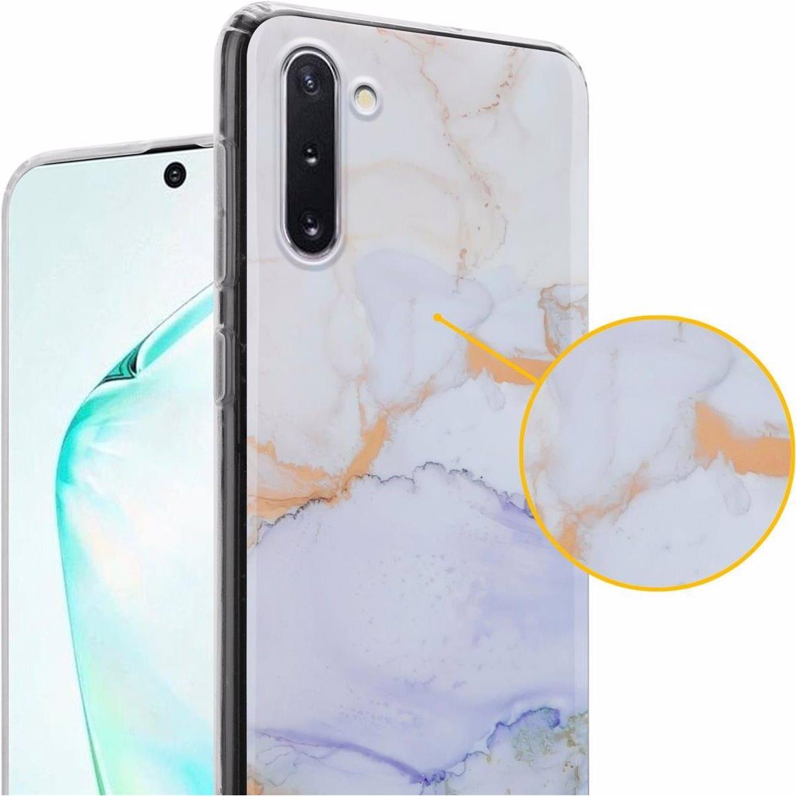 Thumbnail - Cadorabo IMD TPU Bunter Marmor Cover (Samsung Galaxy Note 10), Smartphone Hülle, Weiss