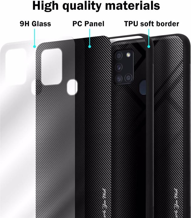 Actual product image Cadorabo TPU Striped Glass Cover (Samsung Galaxy A21s)
