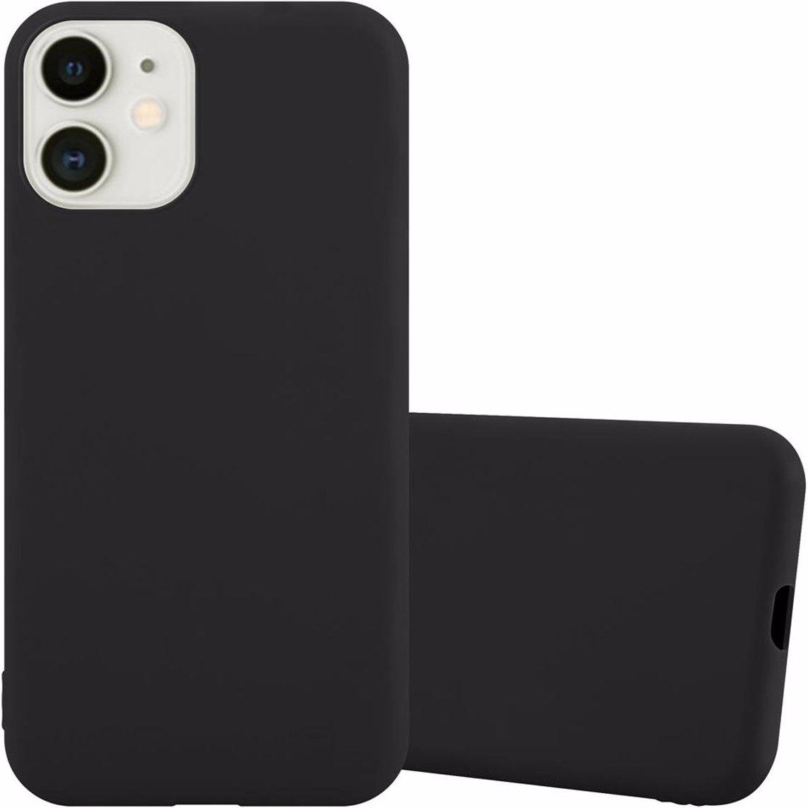 Cadorabo TPU Candy Cover (Apple iPhone 12 mini), Smartphone Hülle, Schwarz