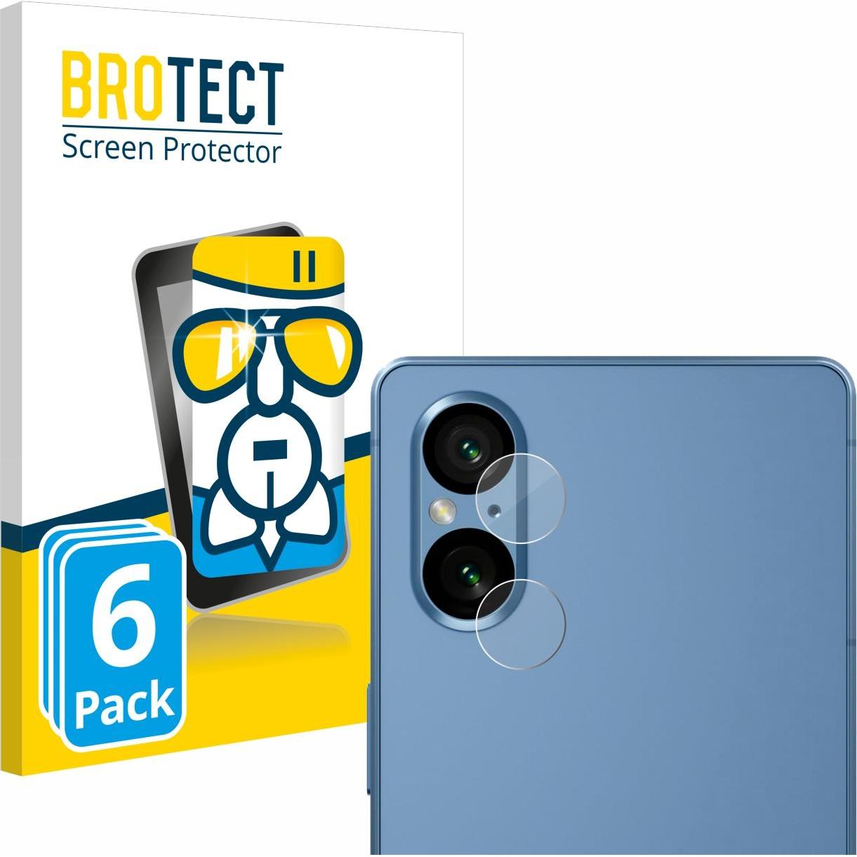 BROTECT AirGlass Panzerglasfolie (6 Stück, Sony Xperia 5 V), Smartphone Schutzfolie, Transparent