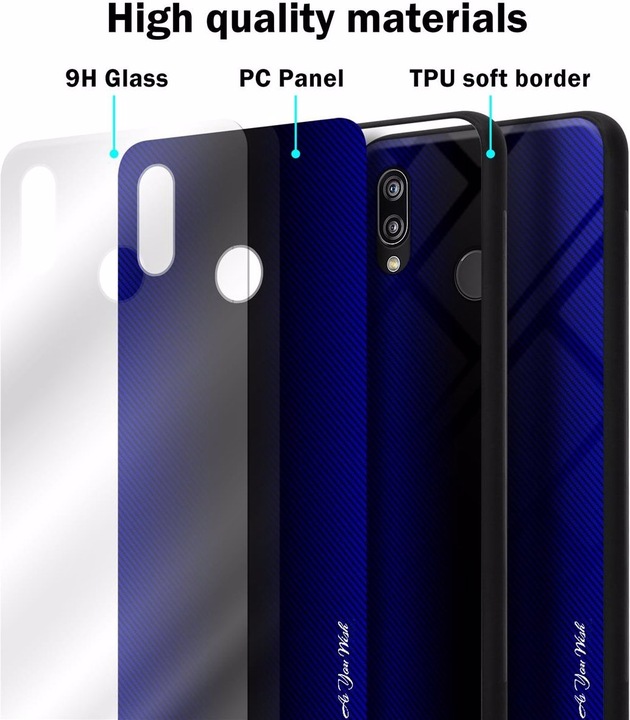 Productafbeelding Cadorabo TPU gestreepte glasplaat (Huawei Nova 3E)