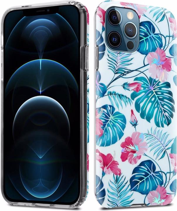 Image du produit Cadorabo Couverture IMD TPU Fleurs & Feuilles colorées (Apple iPhone 12 Pro Max)