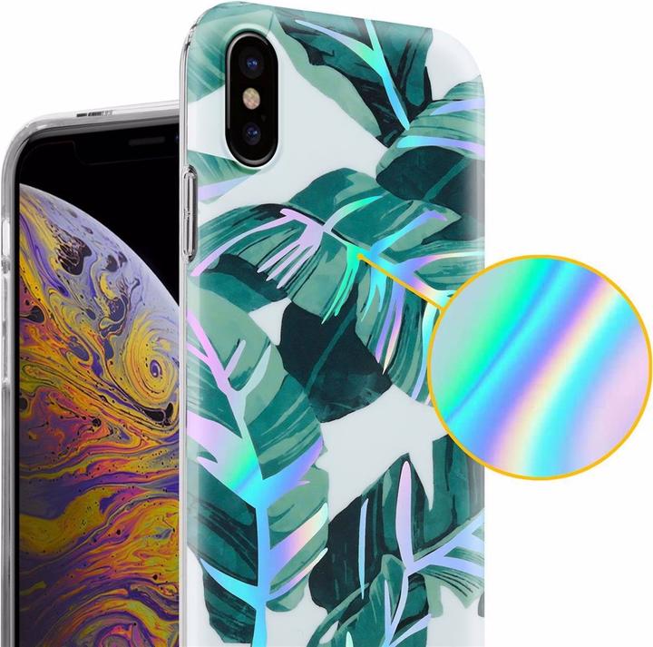 Image du produit Cadorabo Couverture IMD TPU Fleurs & Feuilles colorées (Apple iPhone XS Max)