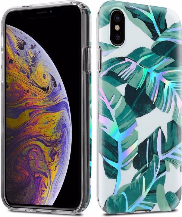 Image du produit Cadorabo Couverture IMD TPU Fleurs & Feuilles colorées (Apple iPhone XS Max)