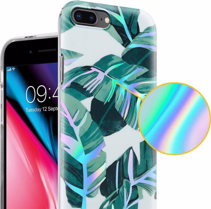 Image du produit Cadorabo Couverture IMD TPU Fleurs & Feuilles colorées (Apple iPhone 7 Plus, Apple iPhone 7s Plus)