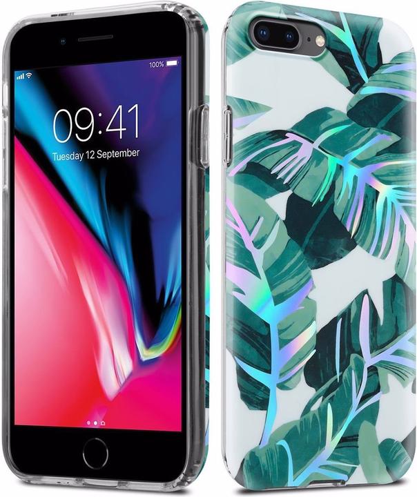 Image du produit Cadorabo Couverture IMD TPU Fleurs & Feuilles colorées (Apple iPhone 7 Plus, Apple iPhone 7s Plus)
