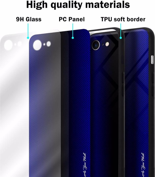 Actual product image Cadorabo TPU Striped Glass Cover (Apple iPhone 7, Apple iPhone SE (2nd Gen))