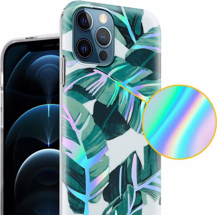 Image du produit Cadorabo Couverture IMD TPU Fleurs & Feuilles colorées (Apple iPhone 12 Pro Max)