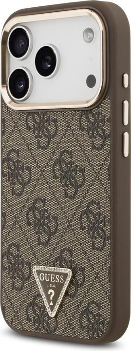 Produktbild Guess Case Magsafe 4G PU Leather Case With Triangle Logo And Gold Metal Camera Frame For iPhone 17 P (Apple iPhone 17 Pro)