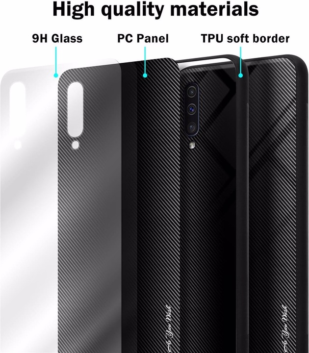 Productafbeelding Cadorabo TPU gestreepte glasplaat (Samsung Galaxy A30, Samsung Galaxy A50)