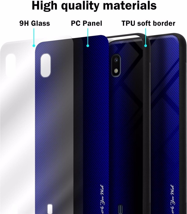 Produktbild Cadorabo TPU Gestreiftes Glas Cover (Samsung Galaxy A10, HTC One M10)