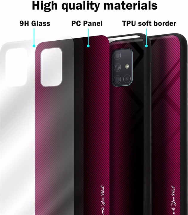 Productafbeelding Cadorabo TPU gestreepte glasplaat (Samsung Galaxy A71)