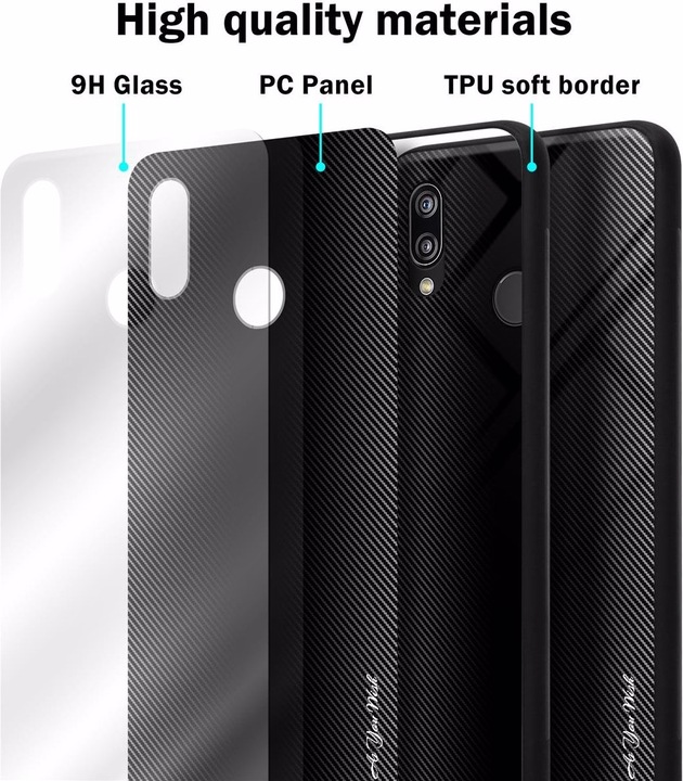Productafbeelding Cadorabo TPU gestreepte glasplaat (Huawei Nova 3E)