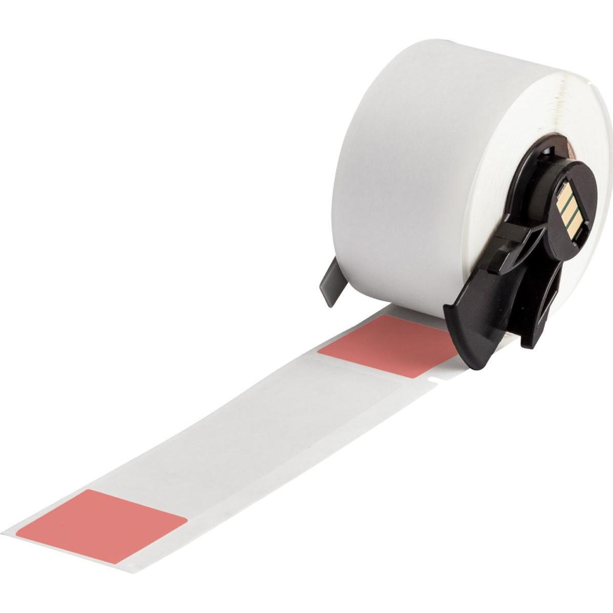 Brady, Etiketten, M6-23-427-RD, Vinyl, selbstlaminierend, Rot/Transparent, matt, 25.40 x 25.40(101.60) mm, für