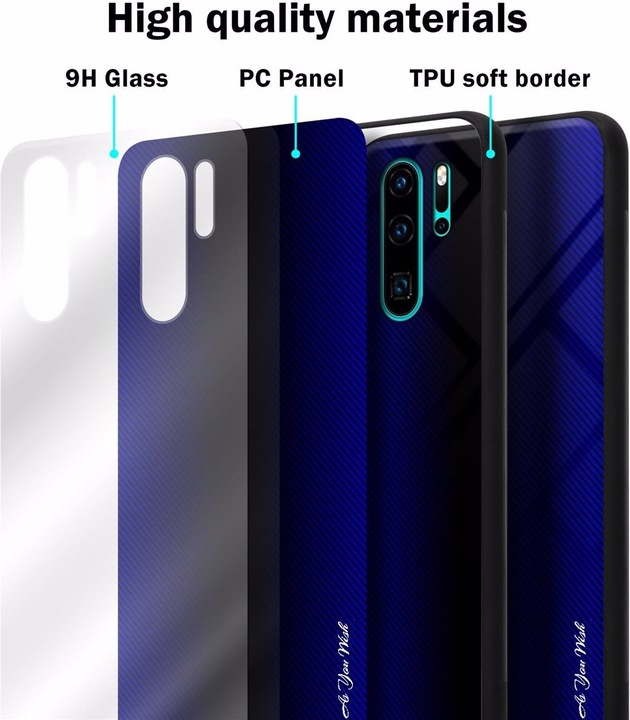Productafbeelding Cadorabo TPU gestreepte glasplaat (Huawei P30 Pro)