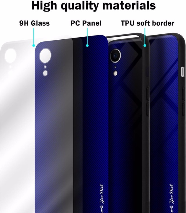 Productafbeelding Cadorabo TPU gestreepte glasplaat (Apple iPhone XR)