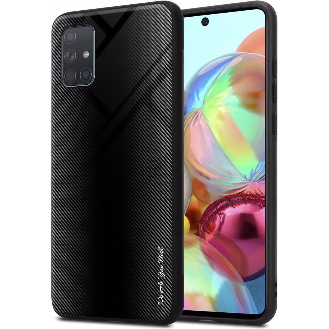 Thumbnail - Cadorabo TPU Gestreiftes Glas Cover (Samsung Galaxy A71), Smartphone Hülle, Schwarz