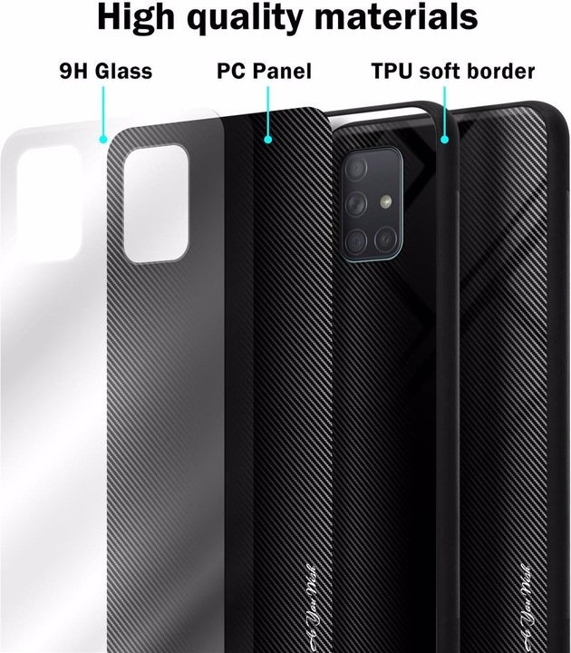 Productafbeelding Cadorabo TPU gestreepte glasplaat (Samsung Galaxy A71)