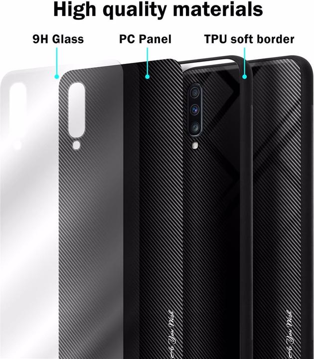 Produktbild Cadorabo TPU Gestreiftes Glas Cover (Samsung Galaxy A70, Samsung Galaxy A70S)