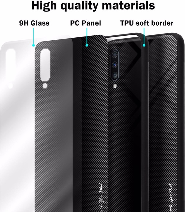 Productafbeelding Cadorabo TPU gestreepte glasplaat (Samsung Galaxy A70, Samsung Galaxy A70S)