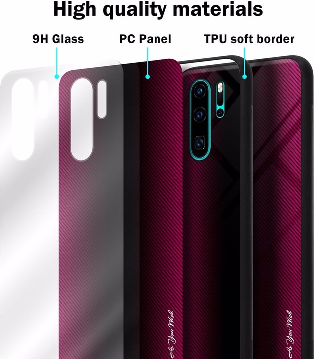 Productafbeelding Cadorabo TPU gestreepte glasplaat (Huawei P30 Pro)
