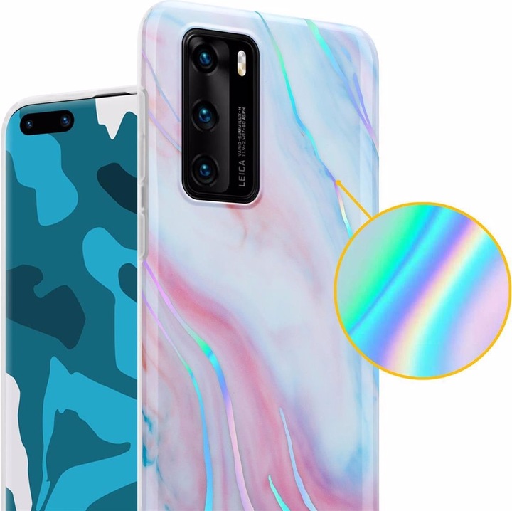 Actual product image Cadorabo IMD TPU Colorful Marble Cover (Huawei P40)