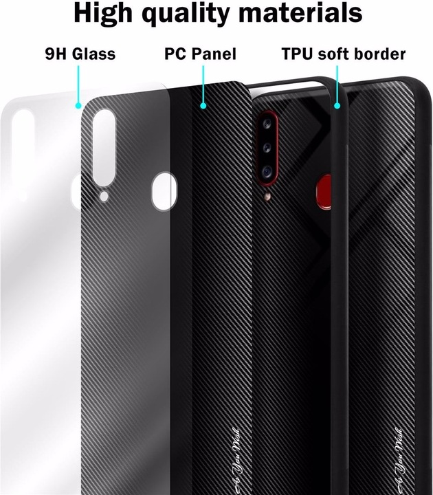 Productafbeelding Cadorabo TPU gestreepte glasplaat (Samsung Galaxy A20)