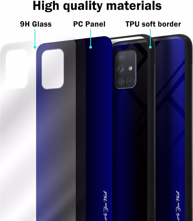 Productafbeelding Cadorabo TPU gestreepte glasplaat (Samsung Galaxy A71)