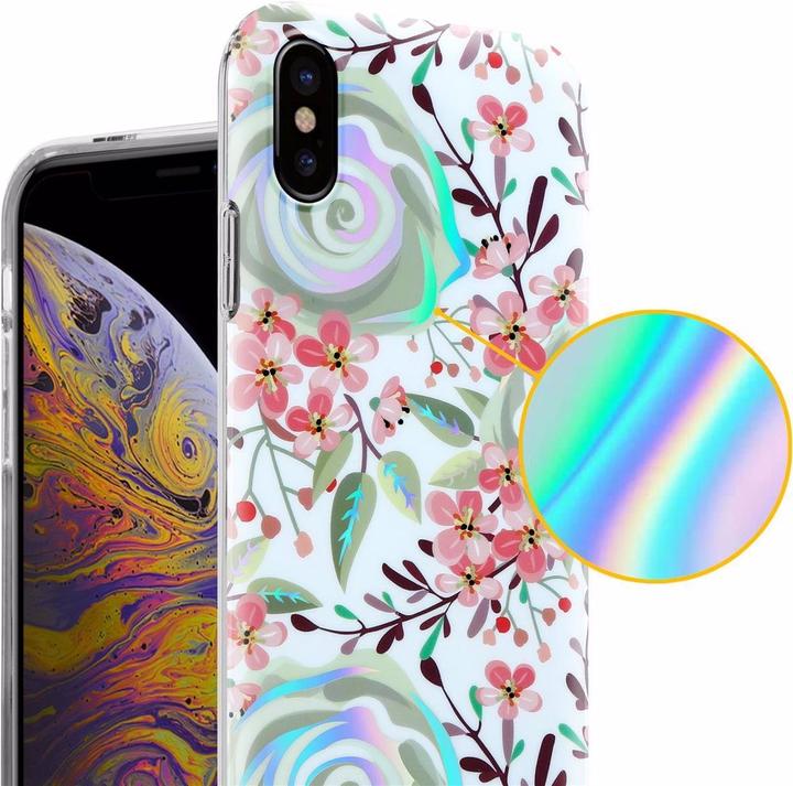 Actual product image Cadorabo IMD TPU Colorful Flowers & Leaves Cover (Apple iPhone XS Max)