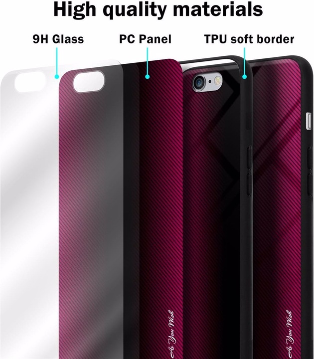 Produktbild Cadorabo TPU Gestreiftes Glas Cover (Apple iPhone 6 Plus)