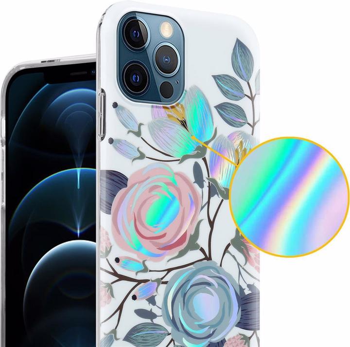 Image du produit Cadorabo Couverture IMD TPU Fleurs & Feuilles colorées (Apple iPhone 12 Pro Max)