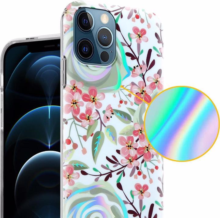 Image du produit Cadorabo Couverture IMD TPU Fleurs & Feuilles colorées (Apple iPhone 12 Pro Max)