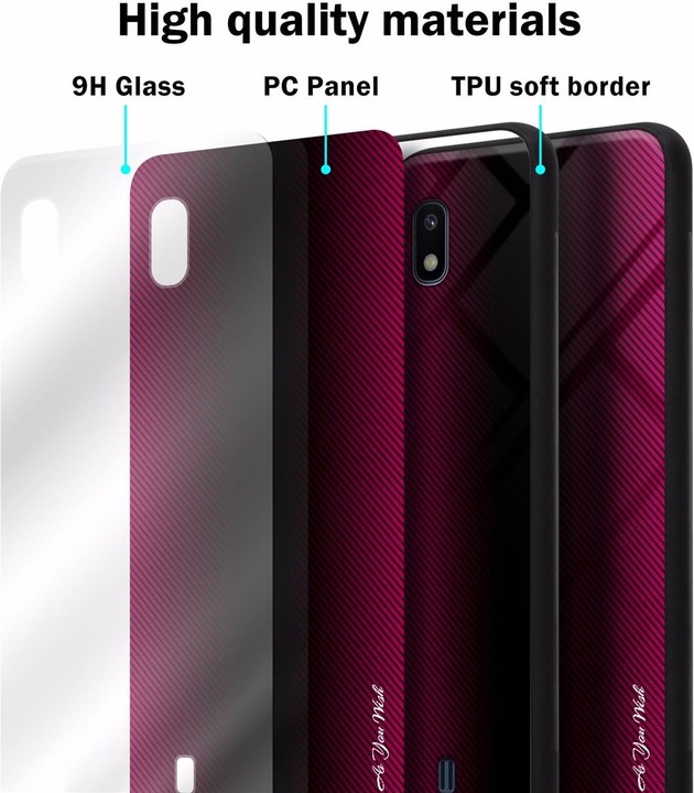 Productafbeelding Cadorabo TPU gestreepte glasplaat (Samsung Galaxy A10, HTC One M10)