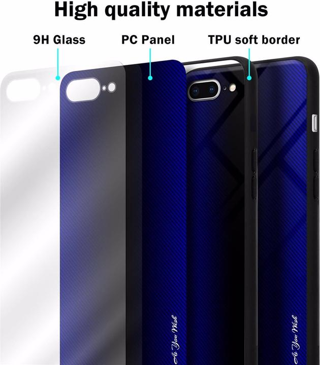 Productafbeelding Cadorabo TPU gestreepte glasplaat (Apple iPhone 7s Plus, Apple iPhone 7 Plus)