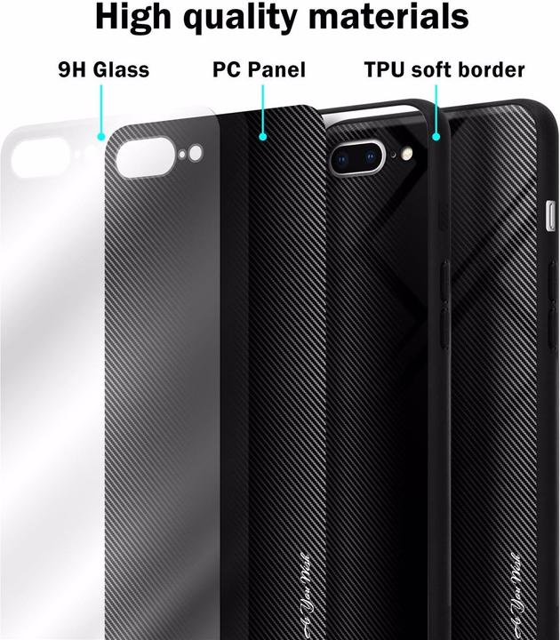 Produktbild Cadorabo TPU Gestreiftes Glas Cover (Apple iPhone 7 Plus, Apple iPhone 7s Plus)