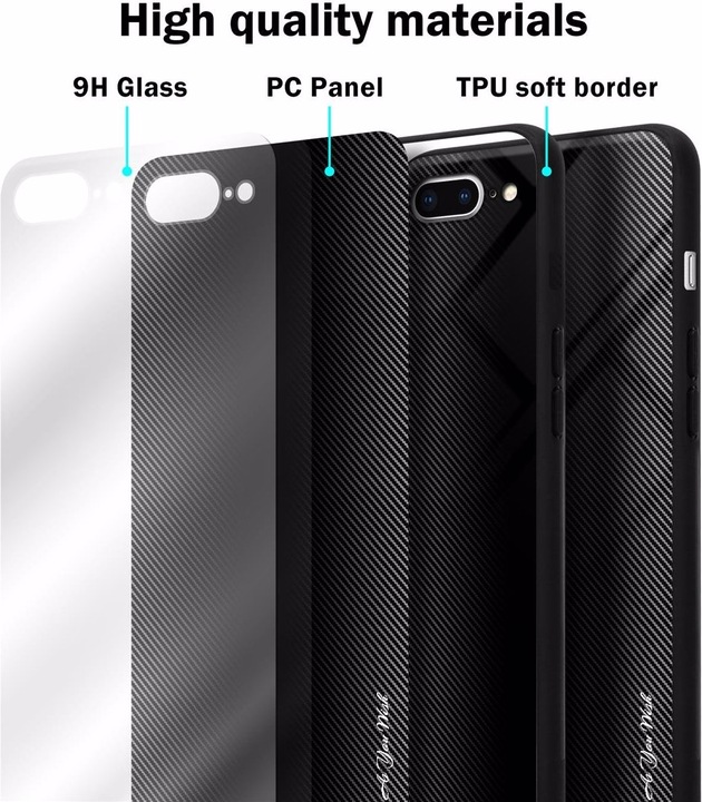 Productafbeelding Cadorabo TPU gestreepte glasplaat (Apple iPhone 7 Plus, Apple iPhone 7s Plus)