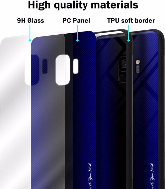 Actual product image Cadorabo TPU Striped Glass Cover (Samsung Galaxy S9+)