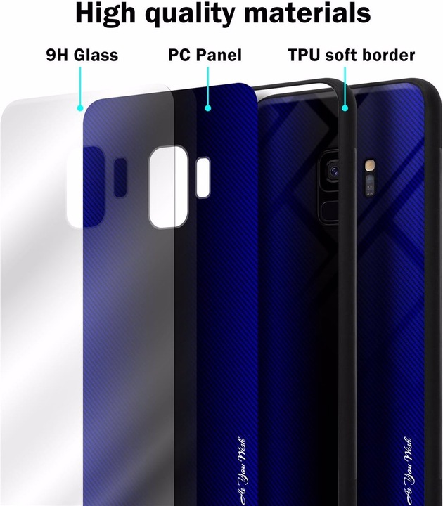 Actual product image Cadorabo TPU Striped Glass Cover (Samsung Galaxy S9+)