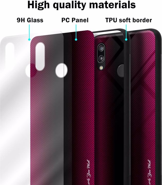 Produktbild Cadorabo TPU Gestreiftes Glas Cover (Huawei Nova 3E)