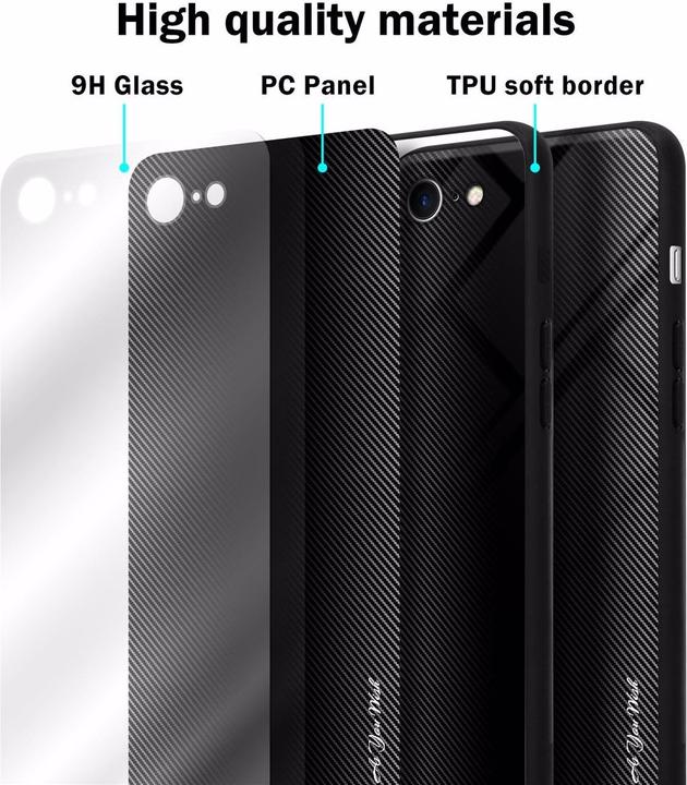 Actual product image Cadorabo TPU Striped Glass Cover (Apple iPhone 7, Apple iPhone SE (2nd Gen))