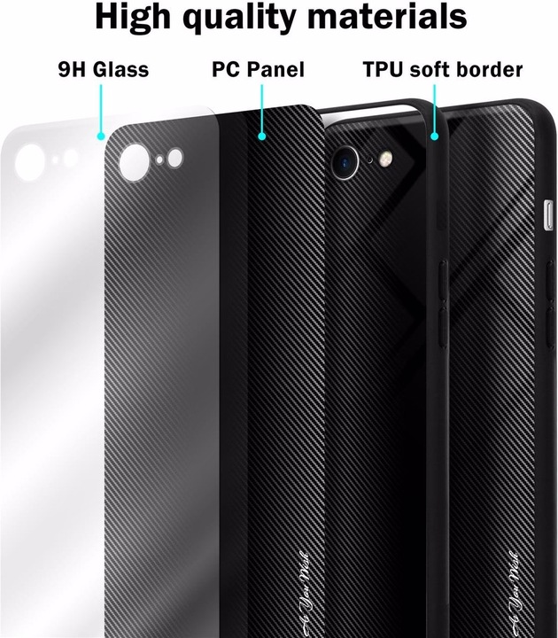 Produktbild Cadorabo TPU Gestreiftes Glas Cover (Apple iPhone 7, Apple iPhone SE (2nd Gen))