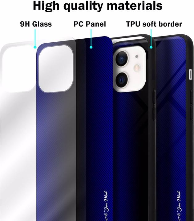 Actual product image Cadorabo TPU Striped Glass Cover (Apple iPhone 12 mini)