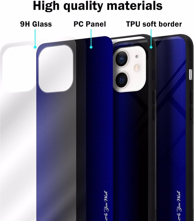 Productafbeelding Cadorabo TPU gestreepte glasplaat (Apple iPhone 12 mini)