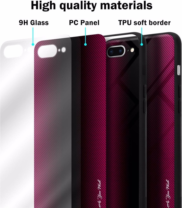 Produktbild Cadorabo TPU Gestreiftes Glas Cover (Apple iPhone 7 Plus, Apple iPhone 7s Plus)