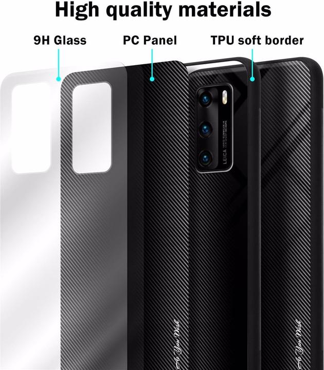 Image du produit Cadorabo TPU Couverture en verre rayé (Huawei P40)