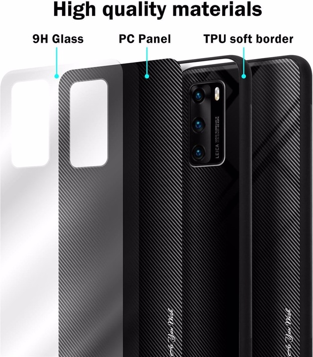 Productafbeelding Cadorabo TPU gestreepte glasplaat (Huawei P40)