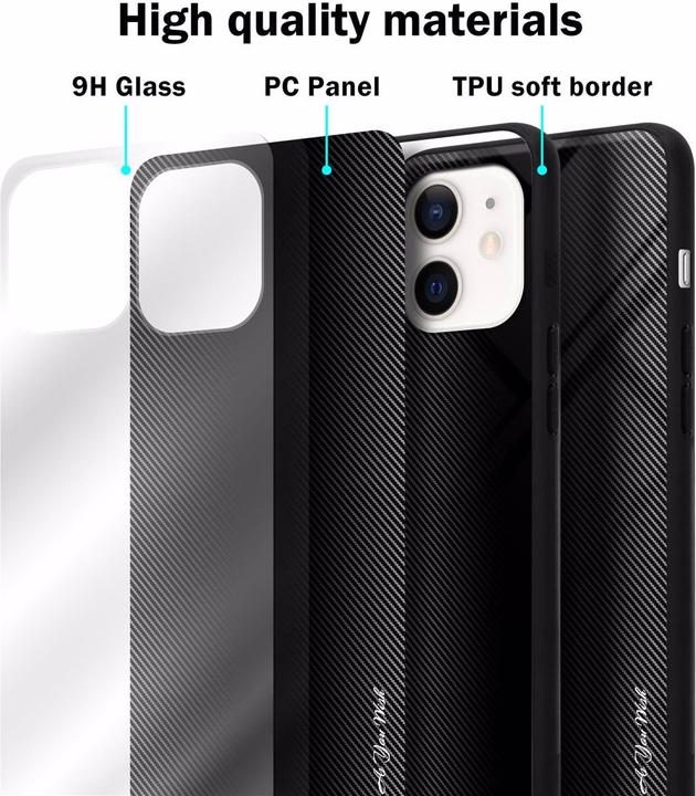 Image du produit Cadorabo TPU Couverture en verre rayé (Apple iPhone 12 mini)
