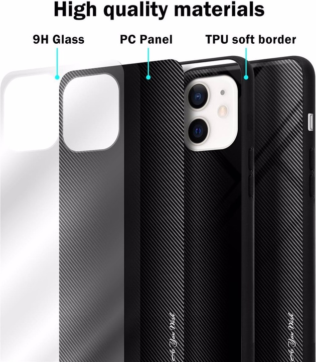 Productafbeelding Cadorabo TPU gestreepte glasplaat (Apple iPhone 12 mini)
