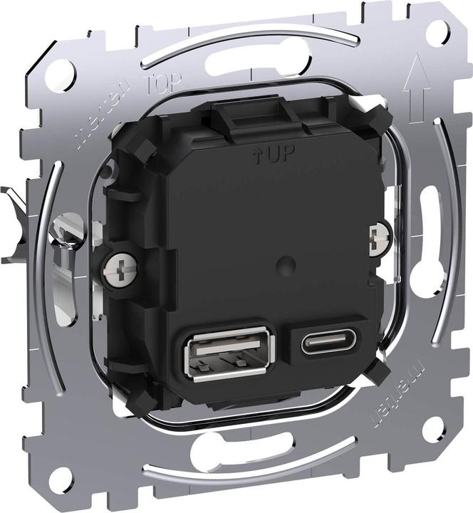 Produktbild Merten MEG4366-0120 USB-Ladeeinsatz Typ A+C mit Power-Delivery-T - USB Typ C - Notebook (45 W, 2 Ports)