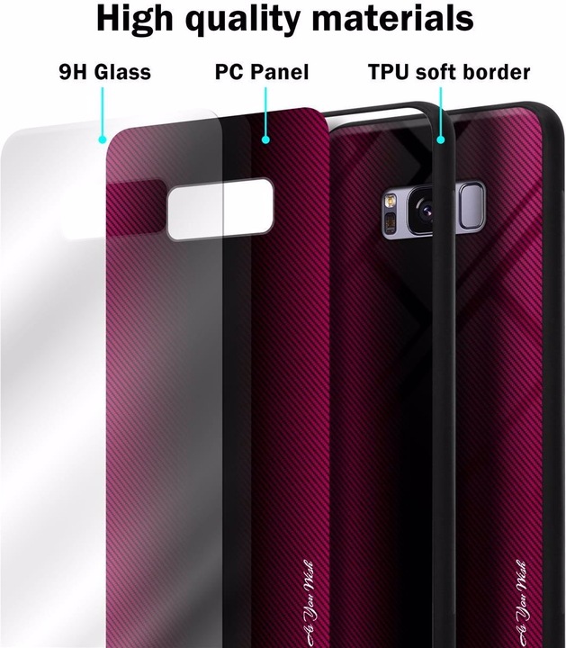 Productafbeelding Cadorabo TPU gestreepte glasplaat (Samsung Galaxy S8+)